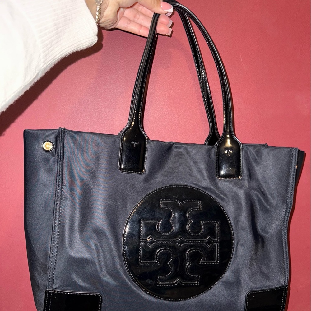 Tory Burch Black and Gray Tote Bag